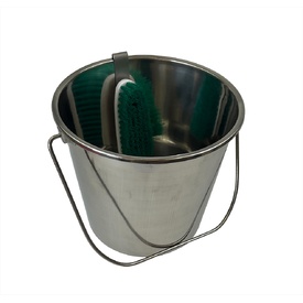 12L Stainless Steel Bucket & Brush